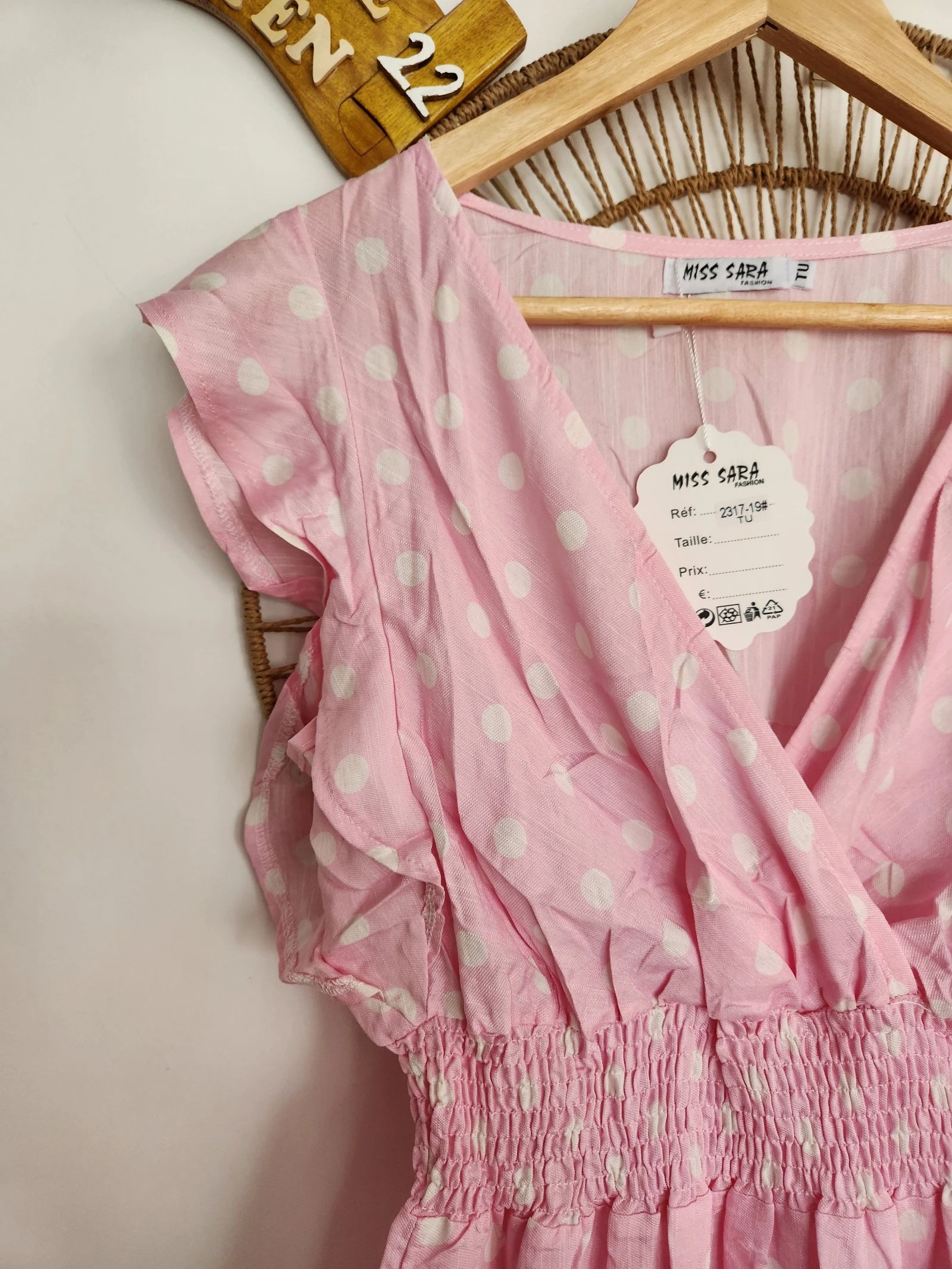 🌸 long pink summer dress with polka dots – photo 4